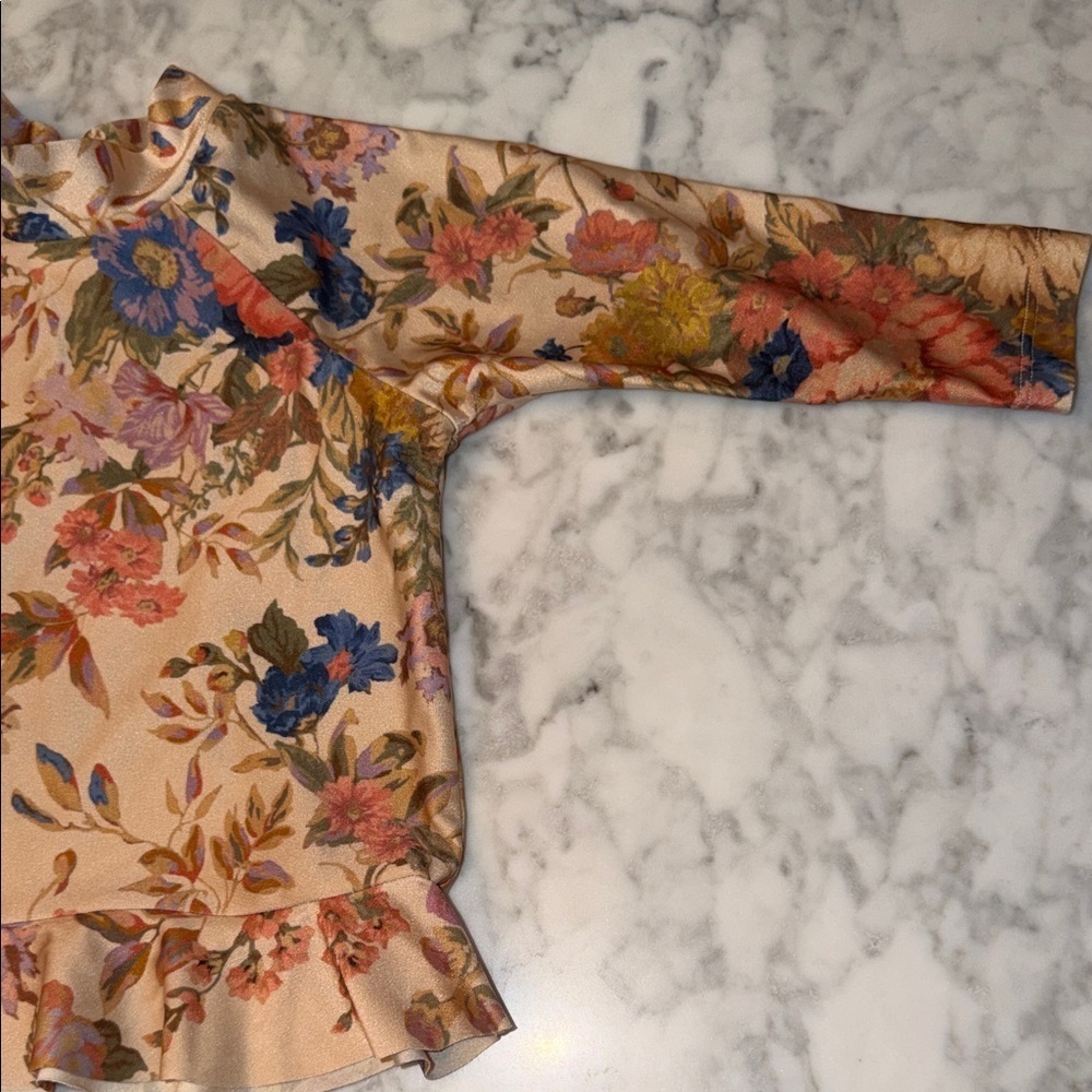 Zimmermann Kids Multicolor Floral Ruffle Rash Guard 12/18M - Picture 4 of 9